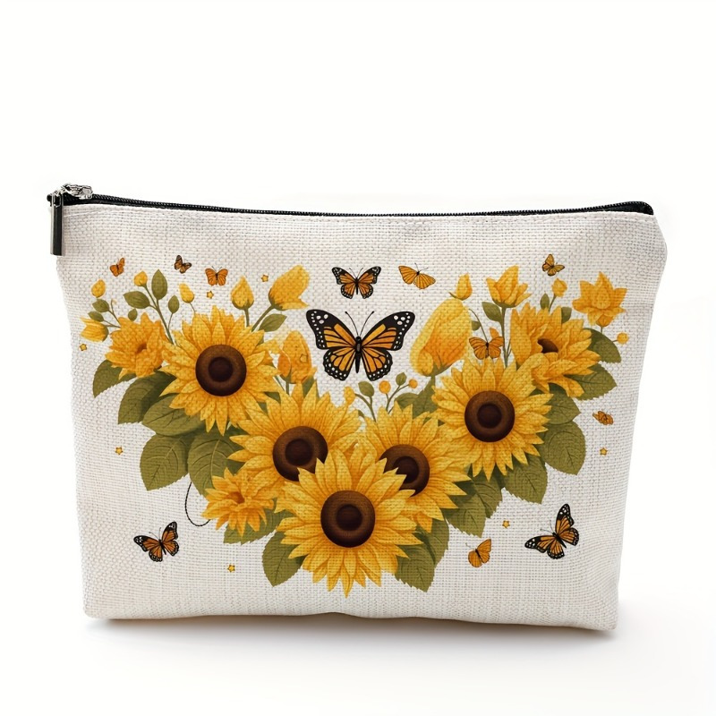 Women Bags Zip - Un sac de maquillage tournesol et